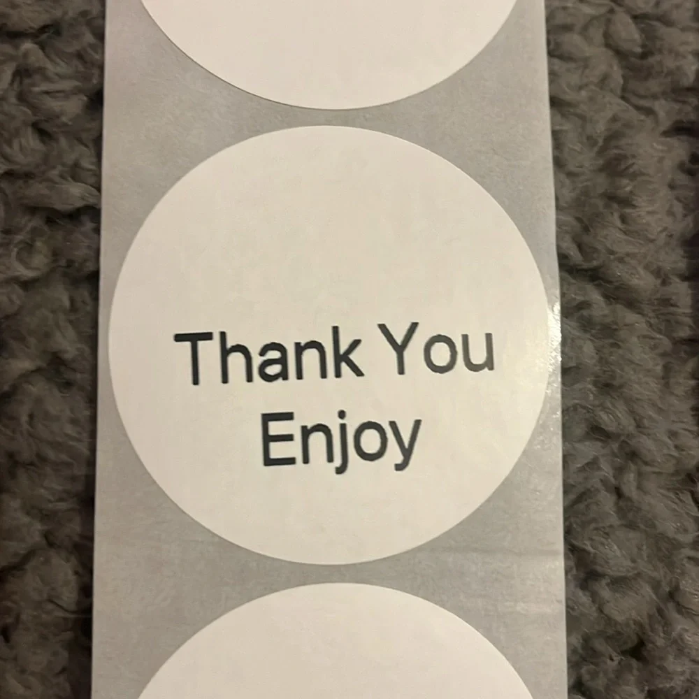 Hand Crafted Thank You Stickers 2” White Color 50 Total
